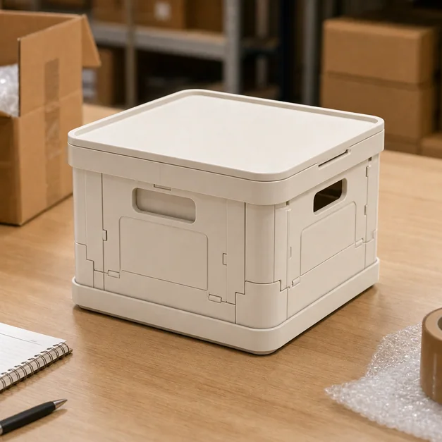Foldable plastic storage box product clue
