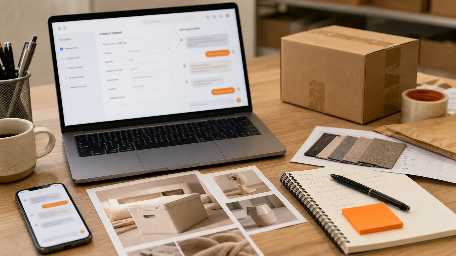 Supplymo operator reviewing product context with a seller before routing a quote request