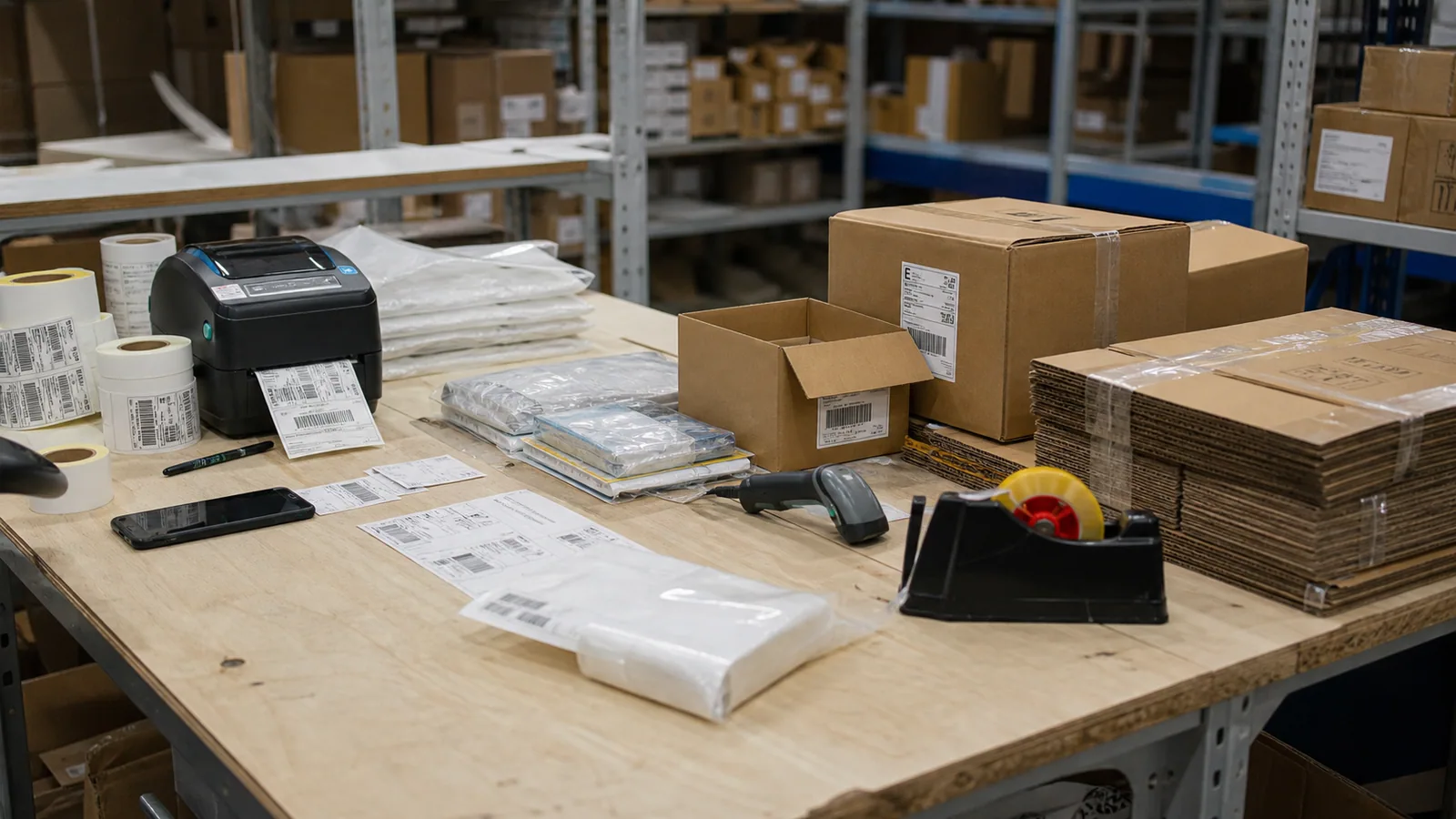 Barcode label and prep proof for ecommerce shipment